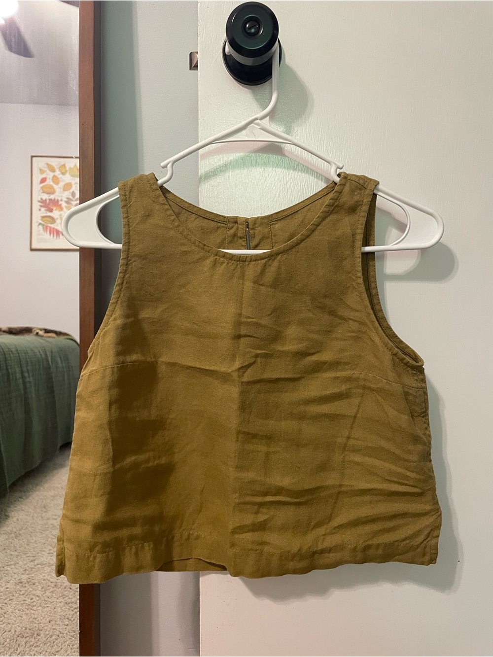 Not Perfect Linen Bay Top - Olive